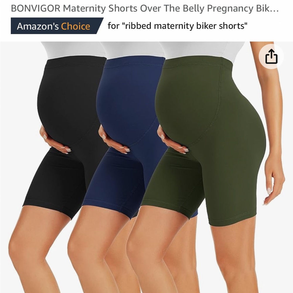 3 pack of maternity biker shorts. Super soft.